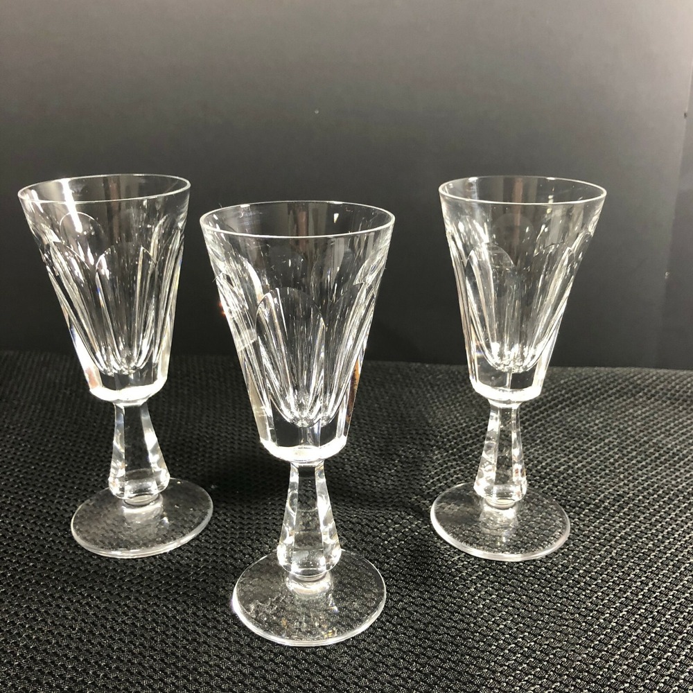 Waterford Sherry Glasses Petal Cut Glencree Cut Glass Set of 3